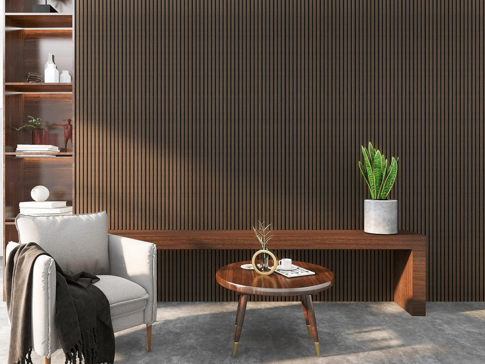 Acoustic Wood Wall Panels | Soundproof Paneling For Wall Decor, Silver Ash, Pack of 6, Acoustica Slim