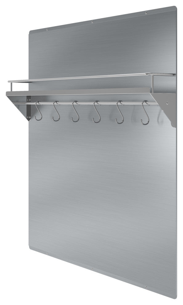 Ancona 30" Stainless Steel Backsplash with Shelf and Rack