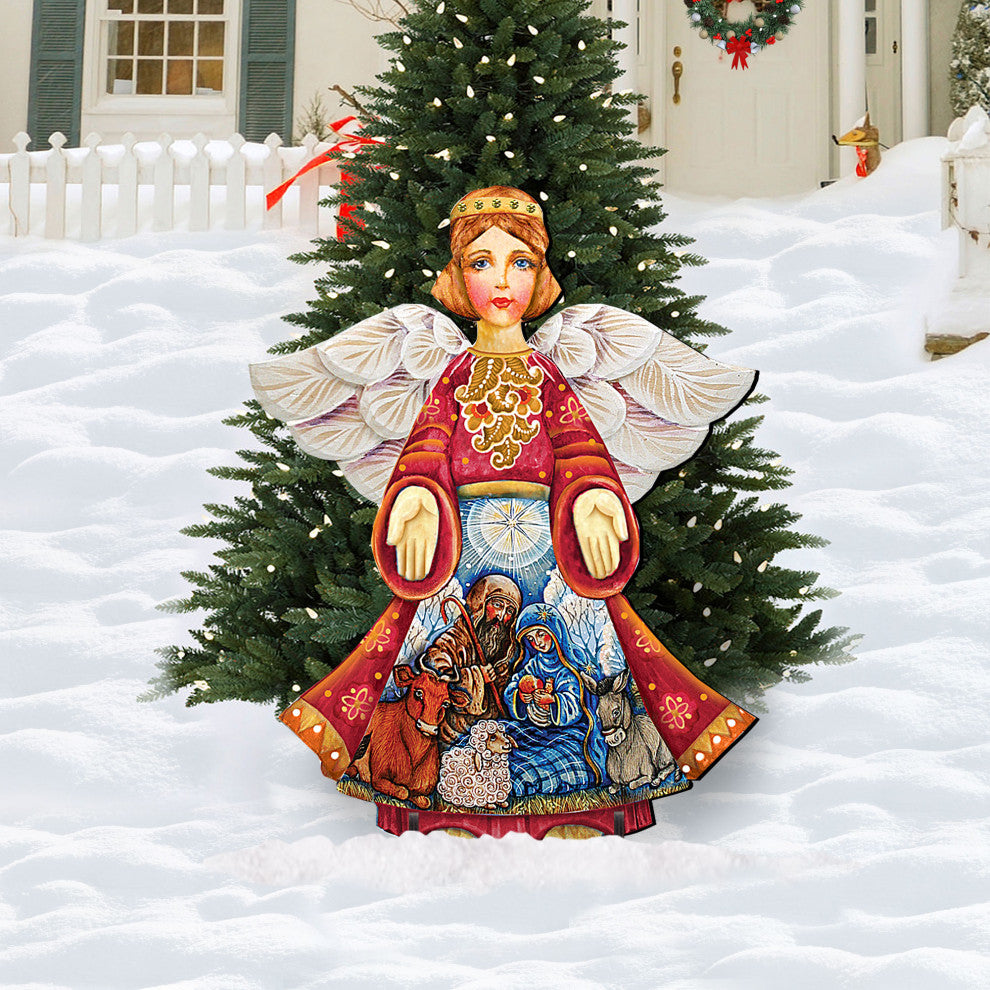 Nativity Angel Free Standing Garden Decor
