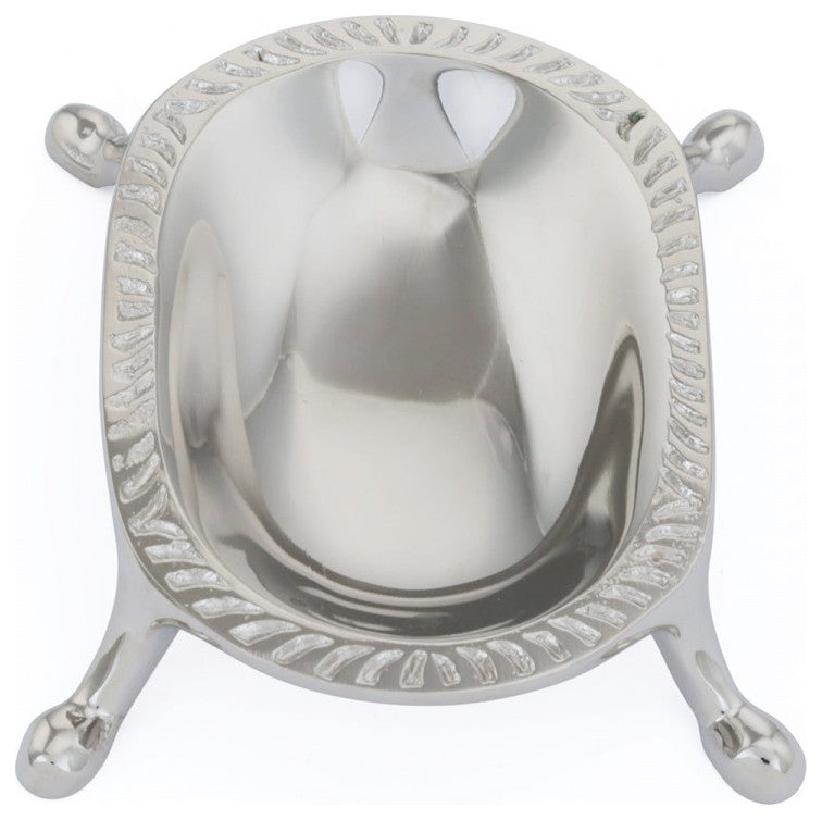 Solid Brass Vintage Soap Dish Bright Nickel 4 5/8" x 3 1/4"