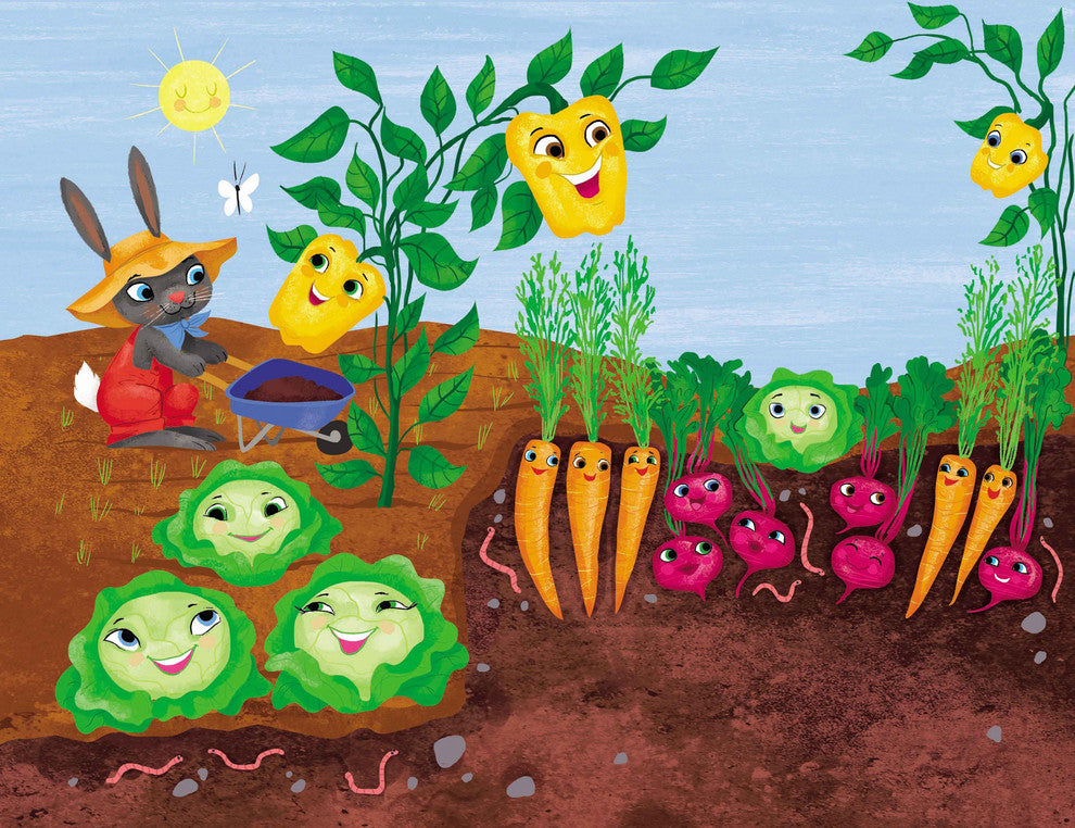 "Happy Garden" Painting Print on Canvas by Curtis