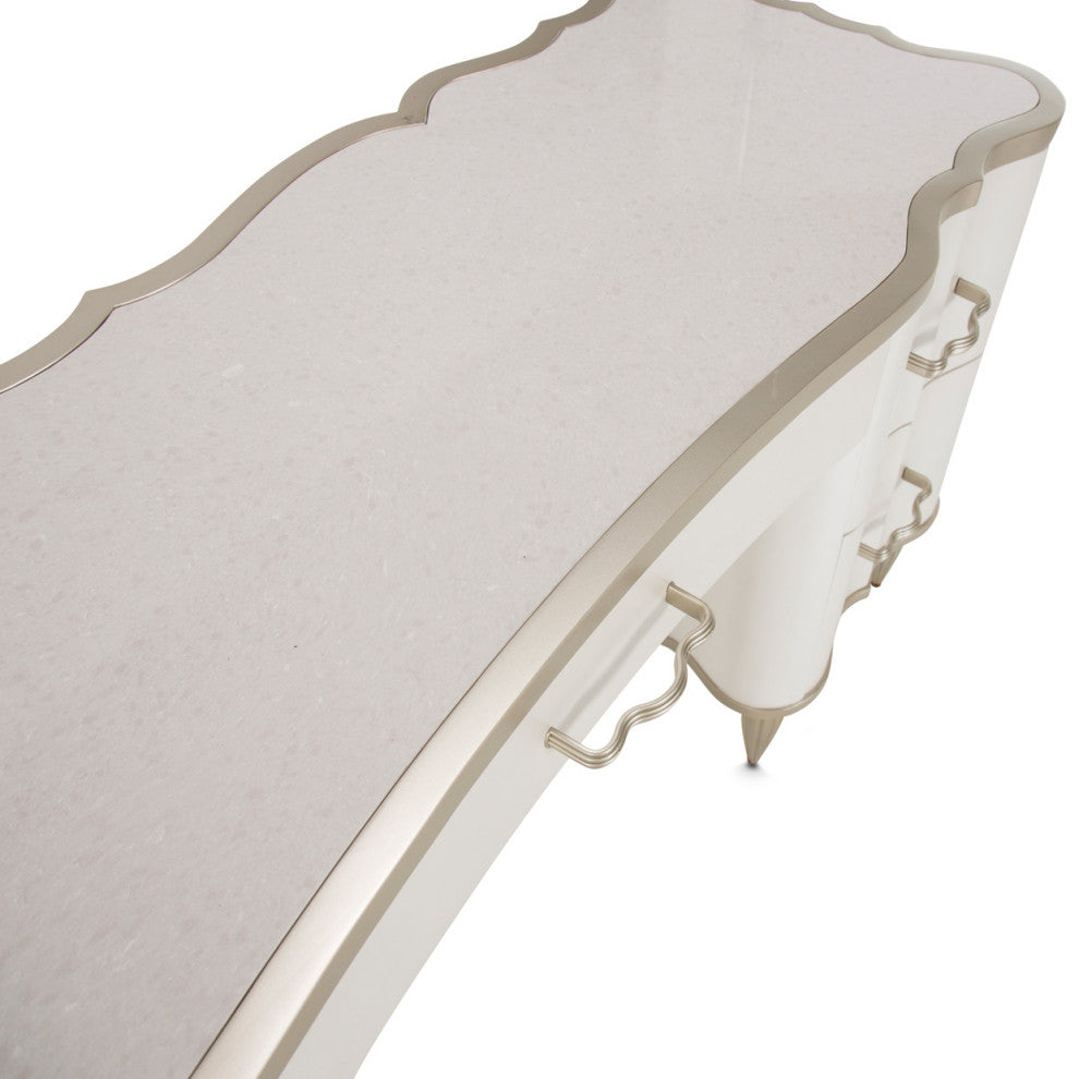 London Place Vanity Desk - Creamy Pearl