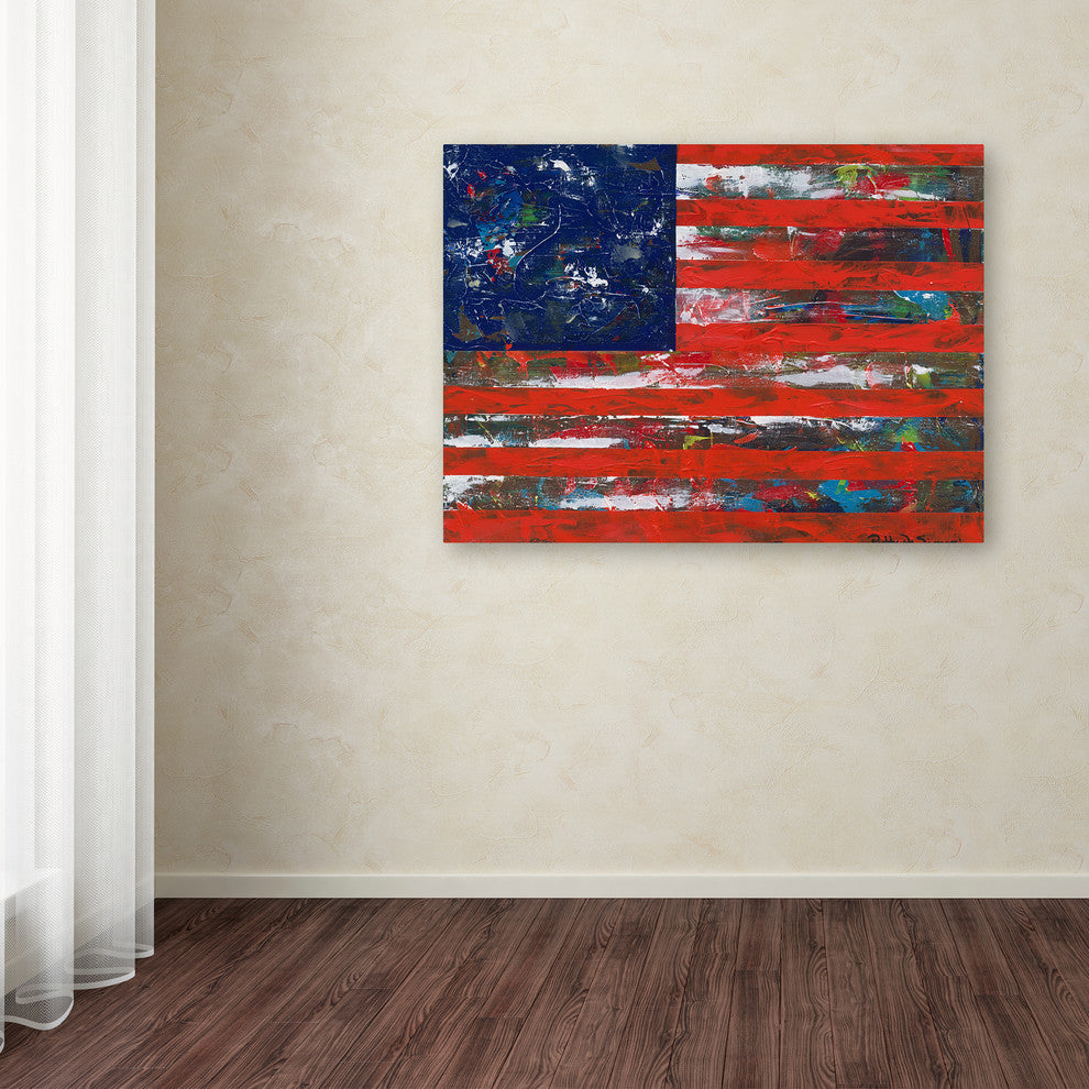 Patricia Alvez 'American Flag' Canvas Art, 32"x24"