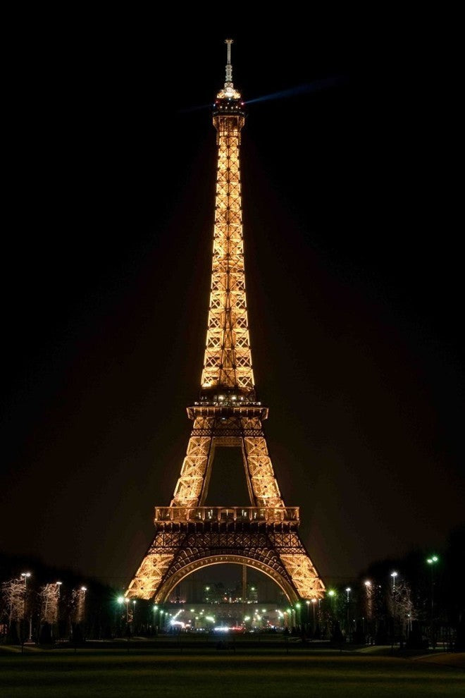 "LED Famous Eiffel Tower Paris at Night" Canvas Wall Art