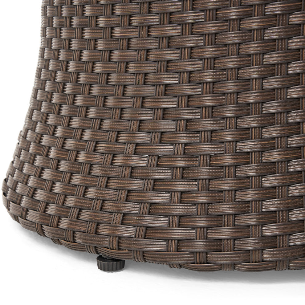 Kyoto Outdoor 3-Piece Brown Wicker Chat Set