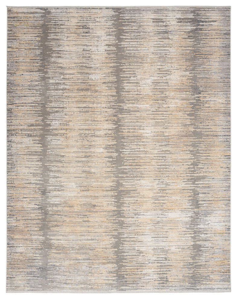 Nourison Abstract Hues 5'3" x 7'6" Grey Gold Modern Indoor Area Rug
