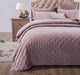 Mauve Velvet Diamond Tuft Bedspread Quilt Set, Cal King