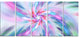 Exotic Light Blue Flower Petal Dance, Floral Canvas Art Print, 60"x28", 5 Panels
