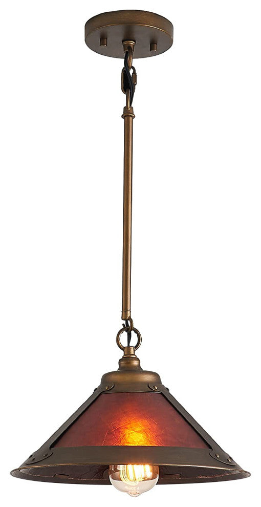 1-Light indoor hanging fixtures Iron vintage pendant Mica Shade island light