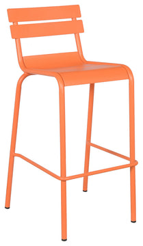 Dana Stackable Outdoor Patio Barstool, Frosted Orange, Set of 4