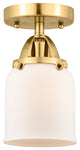 Small Bell Semi-Flush Mount, Satin Gold, Matte White, Matte White
