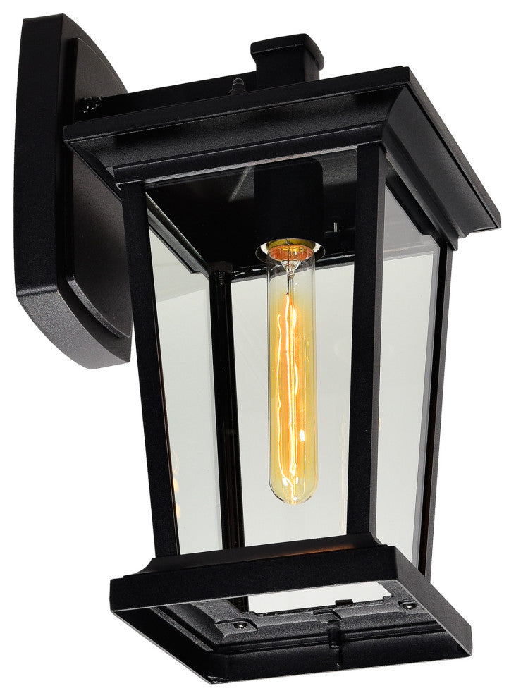 Leawood 1 Light Black Outdoor Wall Light