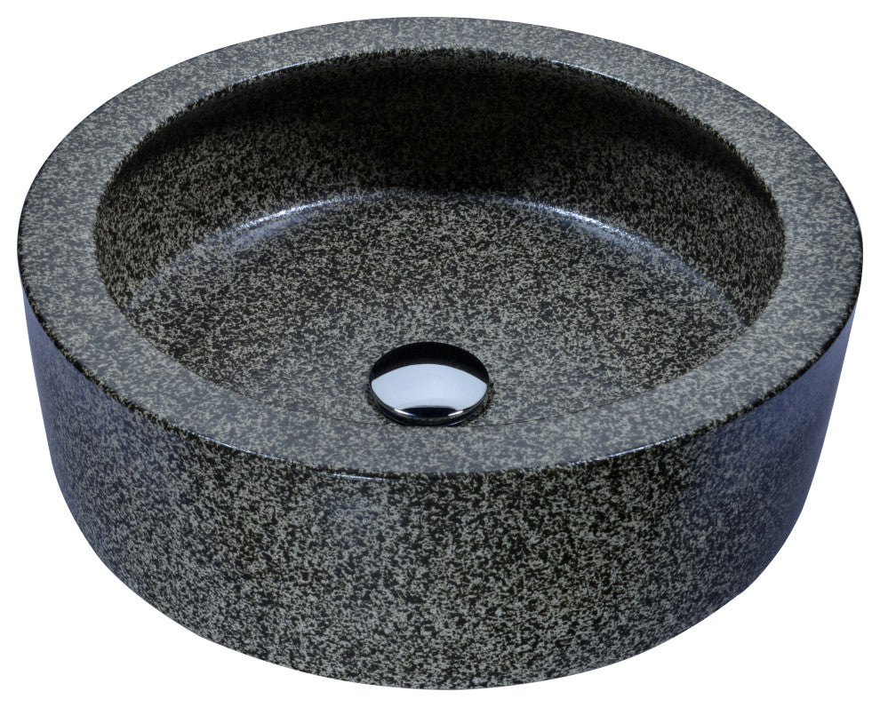 ANZZI Black Iro Tempered Glass Bathroom Vessel Sink