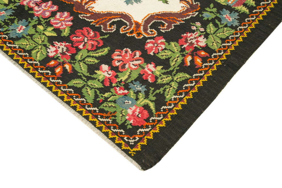 Rug N Carpet - Handmade Moldovan 6' 10'' x 8' 10'' Antique Rose Kilim Rug
