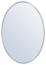 Elegant Decor Eternity 24" x 34" Oval Contemporary Metal Frame Mirror in Silver