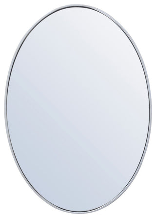 Elegant Decor Eternity 24" x 34" Oval Contemporary Metal Frame Mirror in Silver