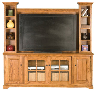 Oak Ridge 80" Entertainment Console Hutch and Base, Concord Cherry, Without Hutc