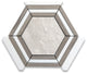 Athens Silver Cream Marble 5" Hexagon Strips Georama Geometric Tile, 1 sheet