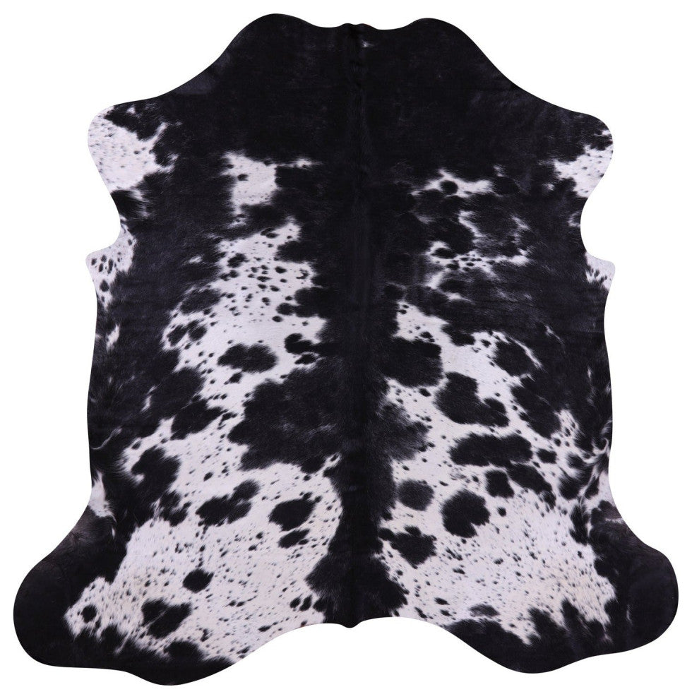 Black and White Natural Cowhide Rug 6' 9" X 6' 9" C2216