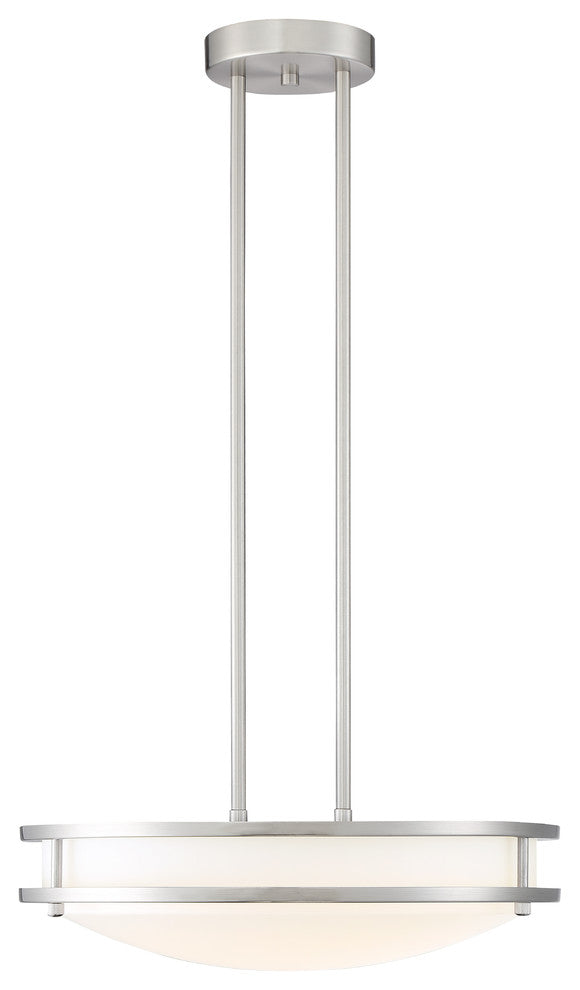 Solero Dimmable LED Semi-Flush or Pendant, Brushed Steel Finish