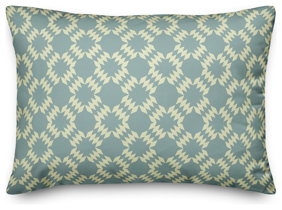 Folk Southwestern Pattern in Blue Throw Pillow