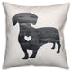 Gray Silhouette Dachshund 20x20 Spun Poly Pillow