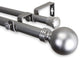 Globe Double Curtain Rod, Satin Nickel, 28-48"
