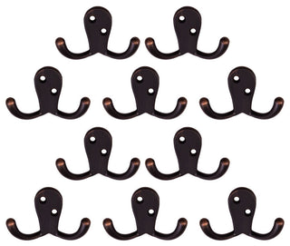 Design House 207753 Double Robe Hook - 10 Pack - Oil Rubbed Bronze