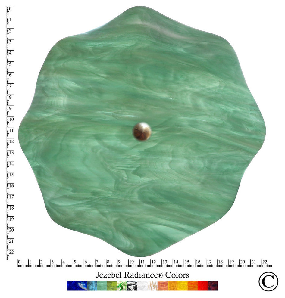 Jezebel Radiance Camellia Chandelier, Seafoam Green, 66" Drop Height