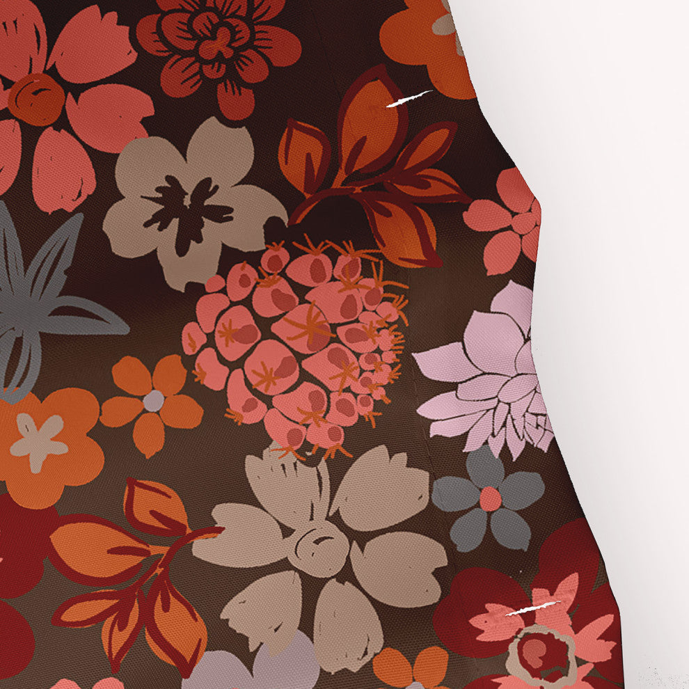 70"Wx73"L Succulent Garden Shower Curtain, Brown