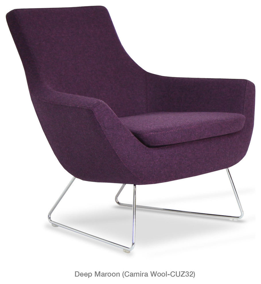 Rebecca Wire Chair, Chrome Plated Steel Tubes Base, Brown Leatherette