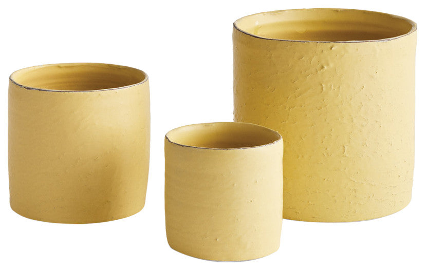 Studio Cachepots Yellow, Set of 3