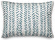 Blue and White Modern Herringbone 14x20 Lumbar Pillow
