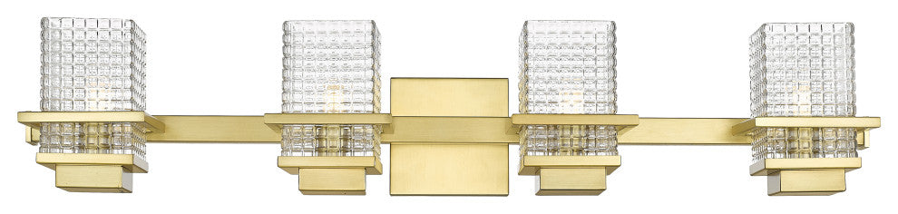 Innovations 310-4W-SG-CL-LED 4-Light Bath Vanity Light, Satin Gold