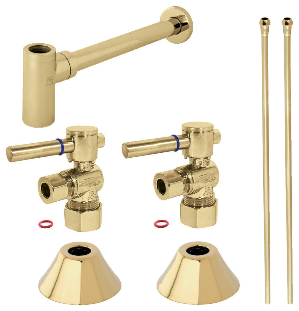 Plumbing Sink Trim Kit, Bottle Trap, Polished Brass