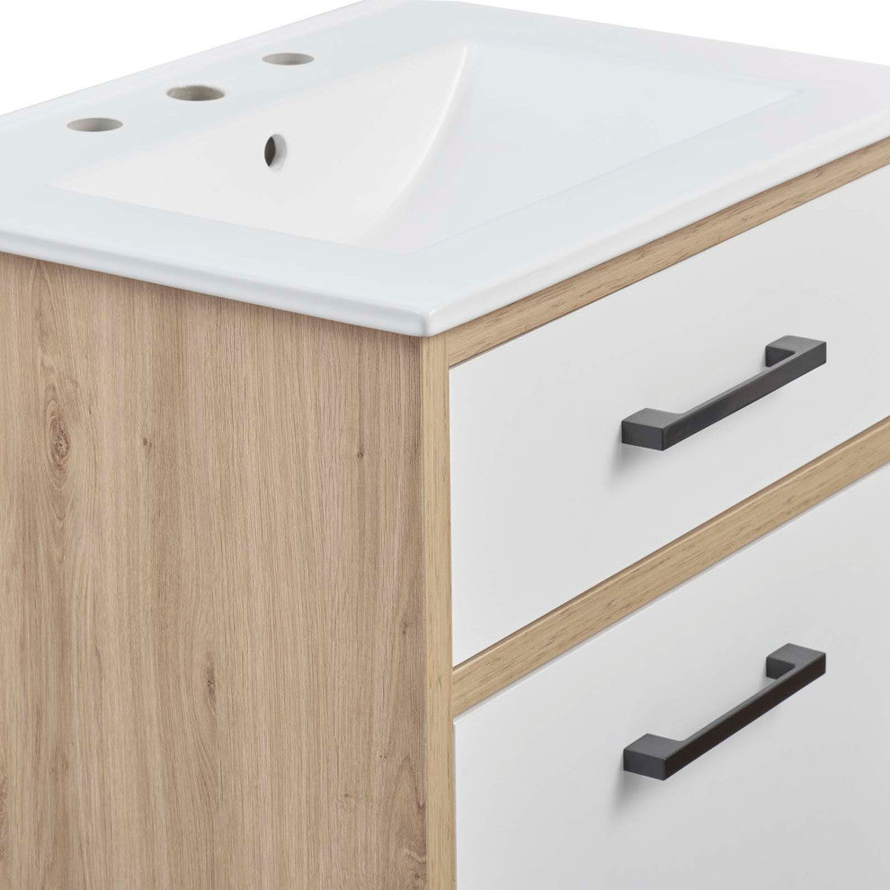 Maverick 24" Bathroom Vanity, White Oak
