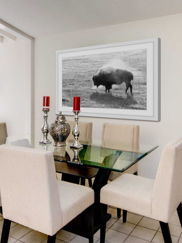 Marmont Hill, "Lone Buffalo" Framed Painting Print, 18x12