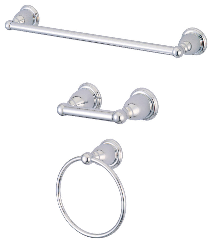 Kingston Brass 3-Piece Bathroom Accessory Set, Polished Chrome