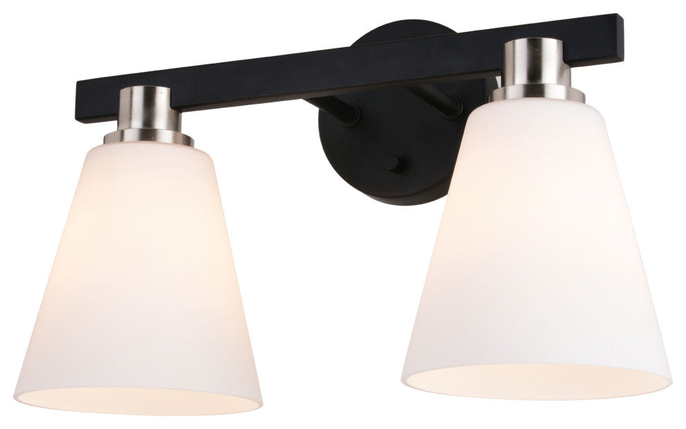 Vaxcel Lighting W0405 Vermont 2 Light 16"W Vanity Light - Matte Black / Satin