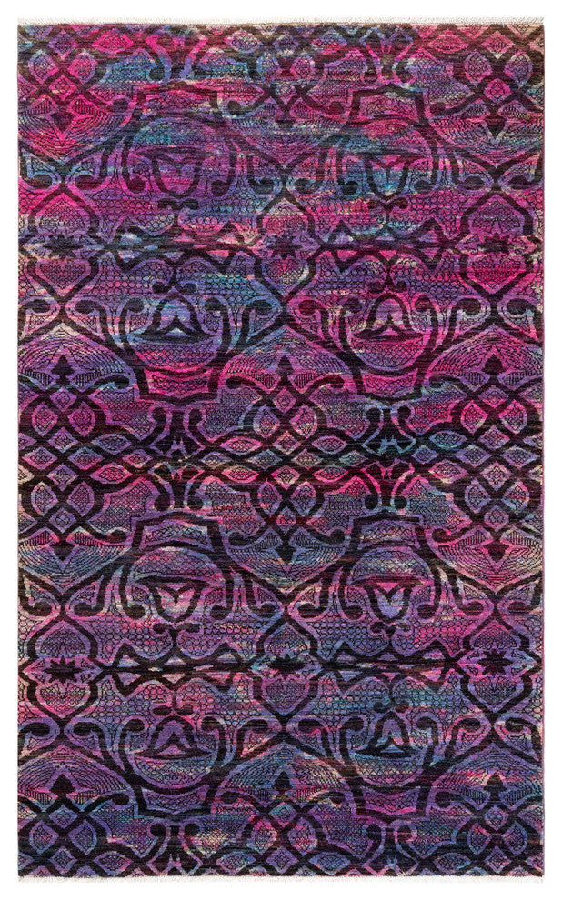 Vibrance, One-of-a-Kind Hand-Knotted Area Rug Pink, 5'1x8'0