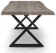 Brooks Dining Table, Sandblasted Gray, Black, 40"x79",X-Base