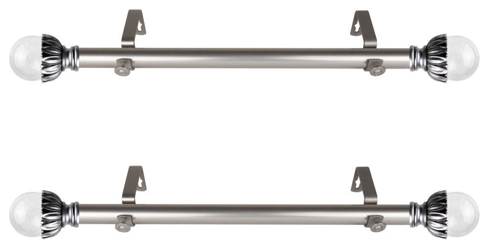 Nilo Side Curtain Rods 12-20", Satin Nickel