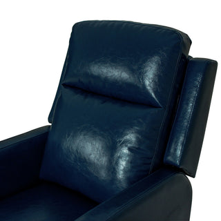 Upholstered Swivel Recliner With Tufted Back, Navy