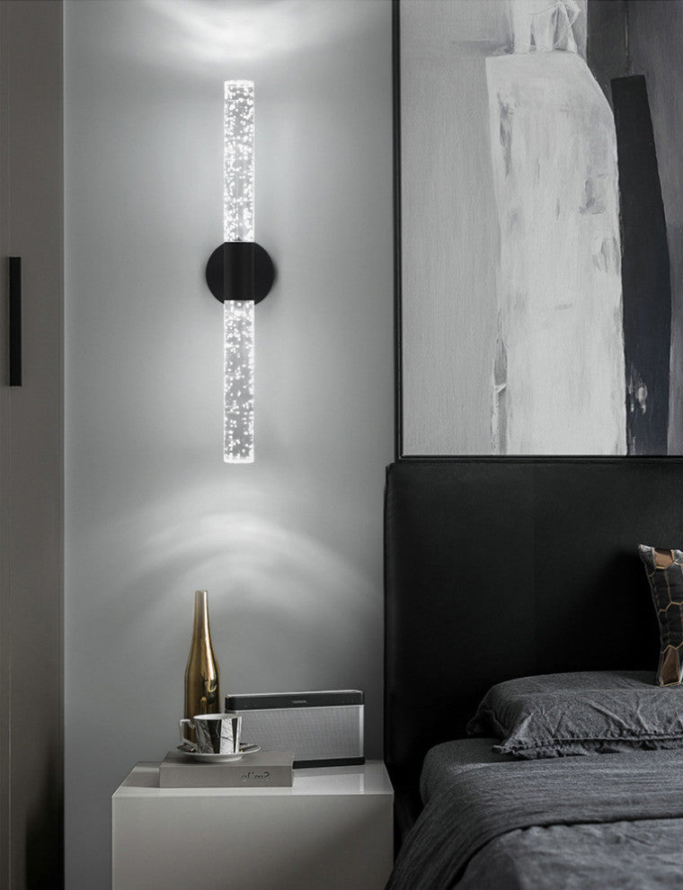 Modern Golden Wall Lamp in Minimalistic Style for Bedroom, Corridor, Black, Warm Light
