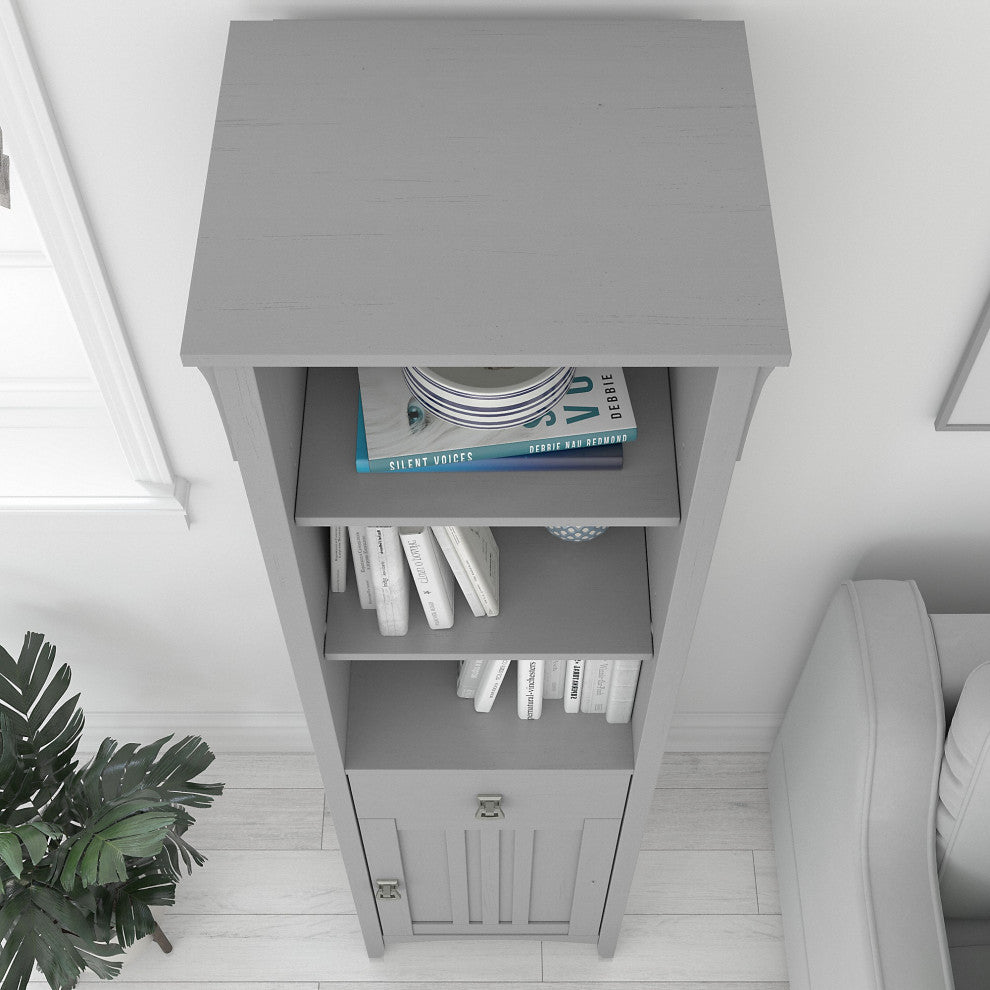 Bush Furniture Salinas Tall Narrow Bookcase Cabinet