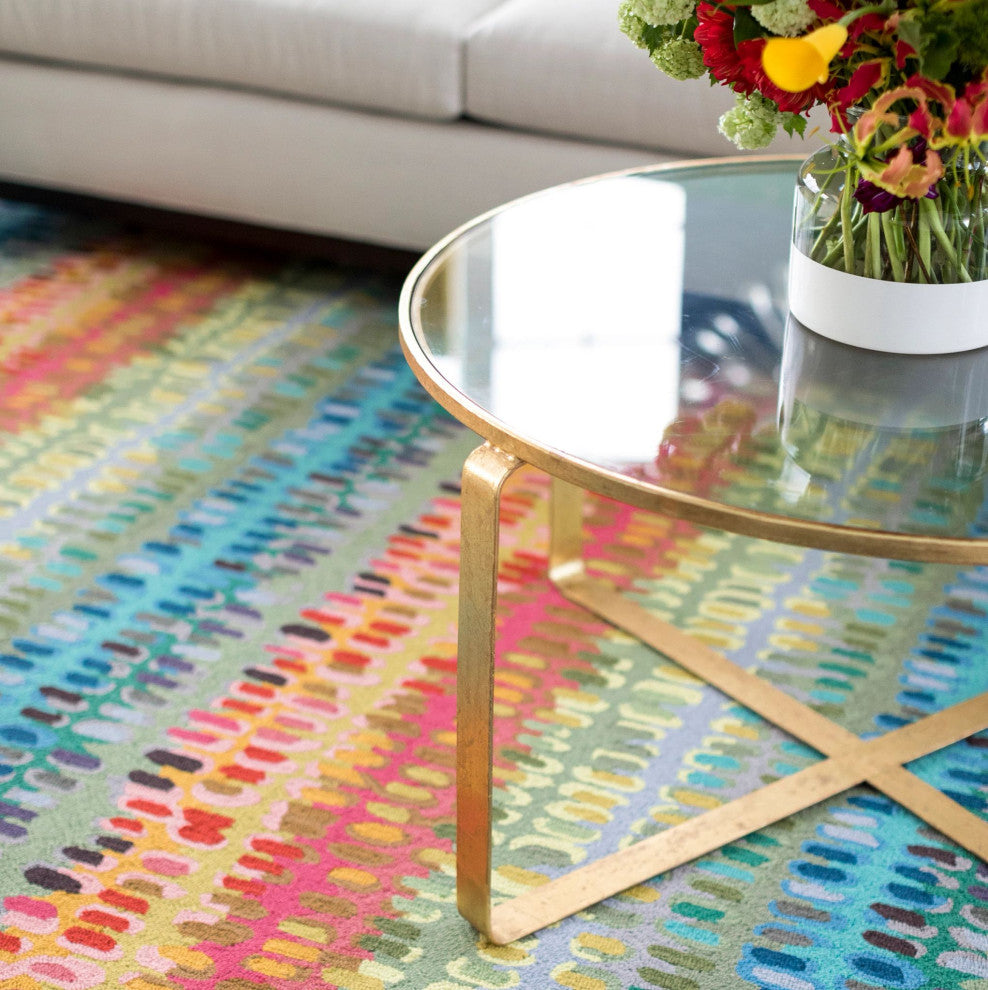 Dash & Albert Paint Chip Multi Hand Micro Hooked Wool Rug, Multi, 5' x 8'