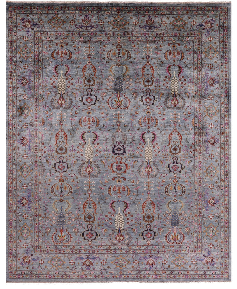 8' 0" X 10' 0" Persian Tabriz Hand Knotted Wool Rug - Q12464
