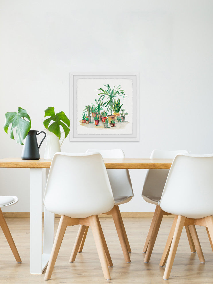 "Desert Plants" Framed Painting Print, 32"x32"