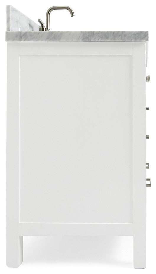 ARIEL Cambridge 49" Single Oval Sink Bathroom Vanity White With Marble Top