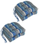 16" Patterned Outdoor U-Shaped Tufted Chair Cushions, Set of 4, Sovaro Denim